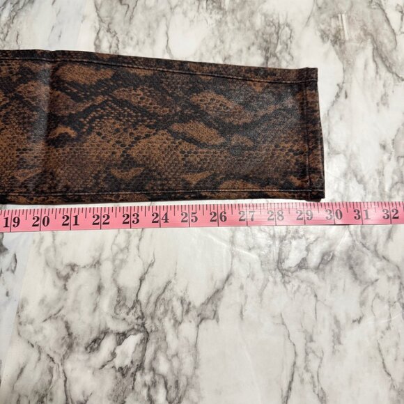 PAIGE Hoxton Ultra Skinny Coated Brown Snake Print Jeans Sz. 27 - Picture 9 of 12